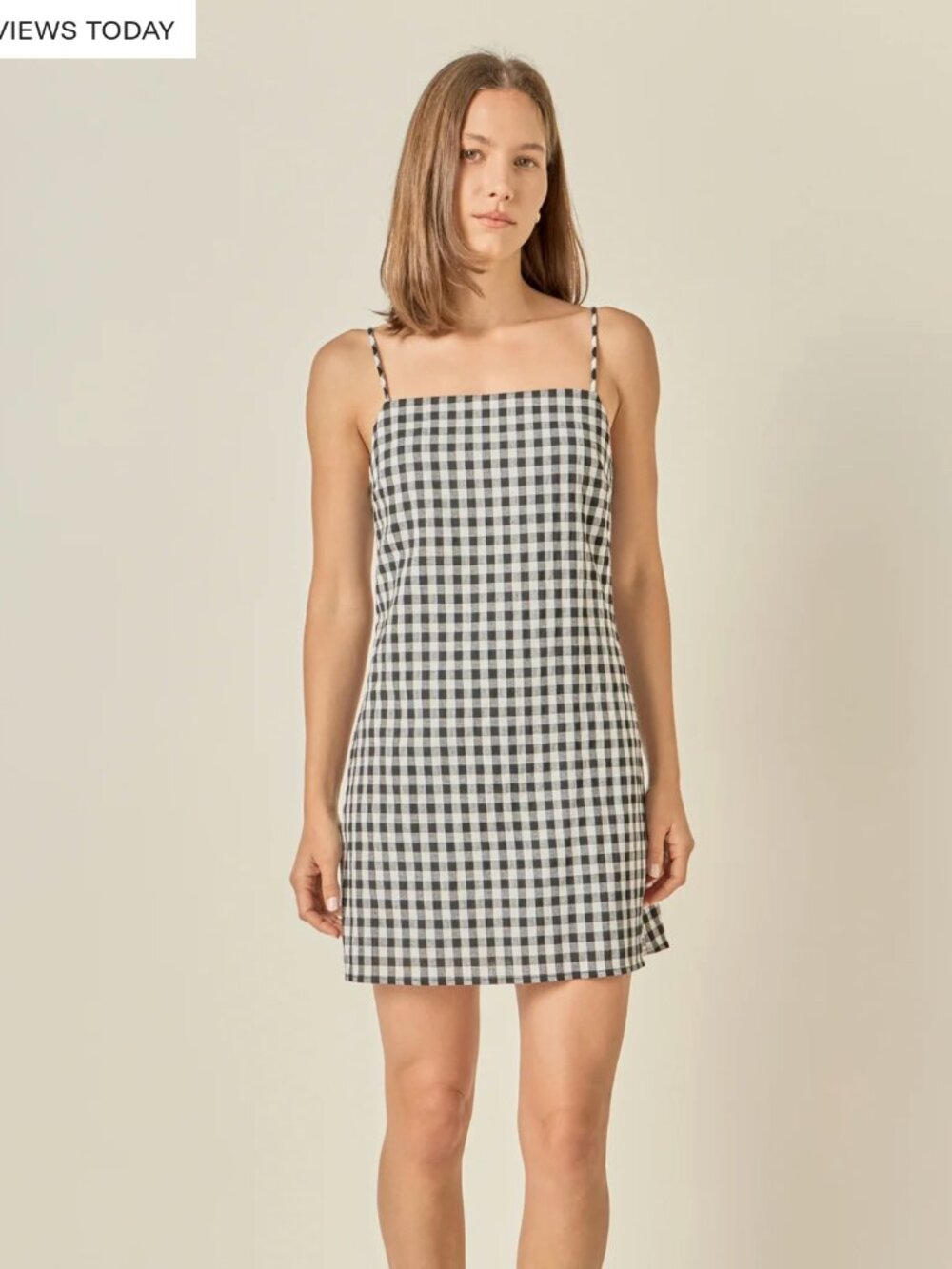 Gingham Slip Mini Dress | English Factory